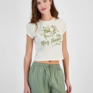 NWOT Junior's Pretty Rebellious Cropped T-Shirt-Small